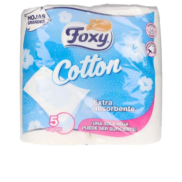 Foxi Cotton Toilettenpapier Extra Assorbente  5 Lagig 4Stück 120Blatt