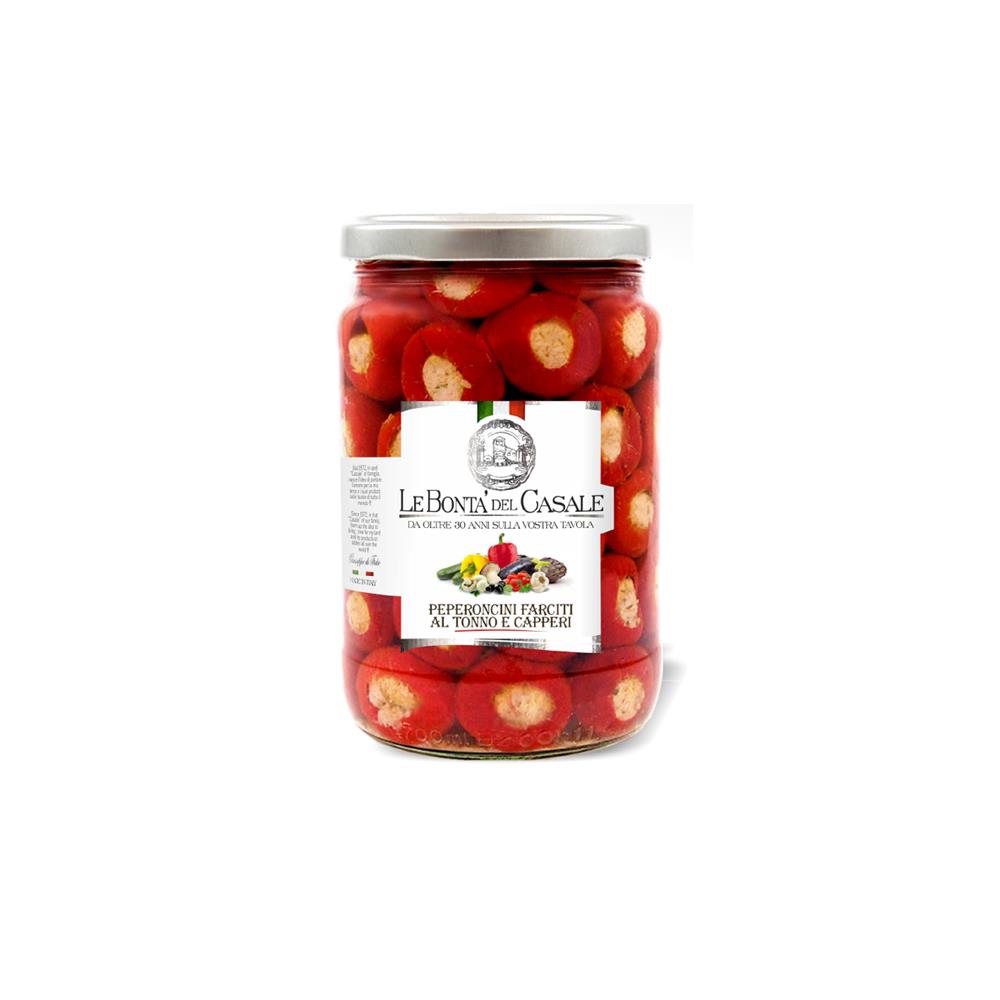 Le Bonta`del Casale Peperoncini Farciti al Tonno e Capperi (1550g)